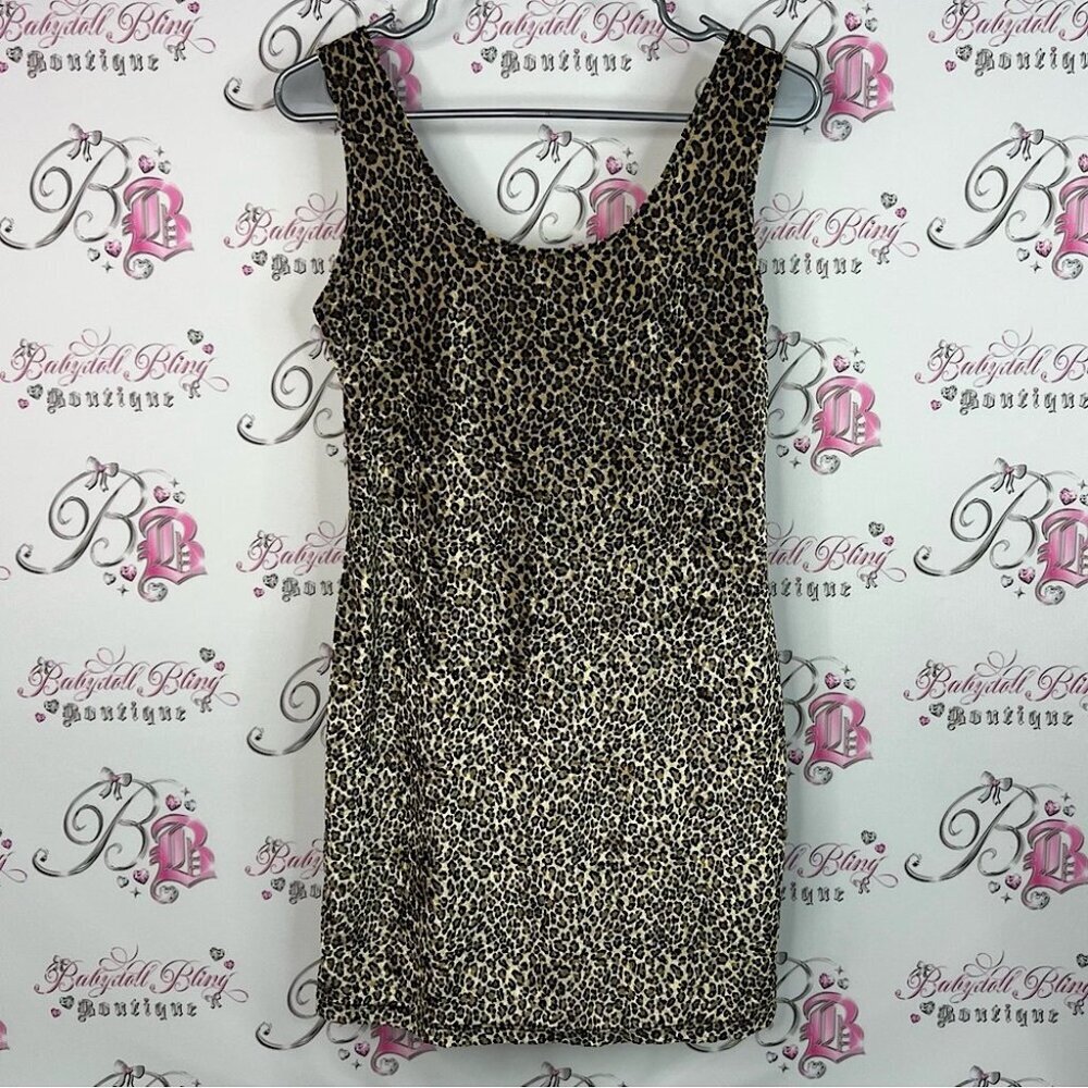 East west intimates dress soft velvet velour vintage Chic Leopard Print Dress